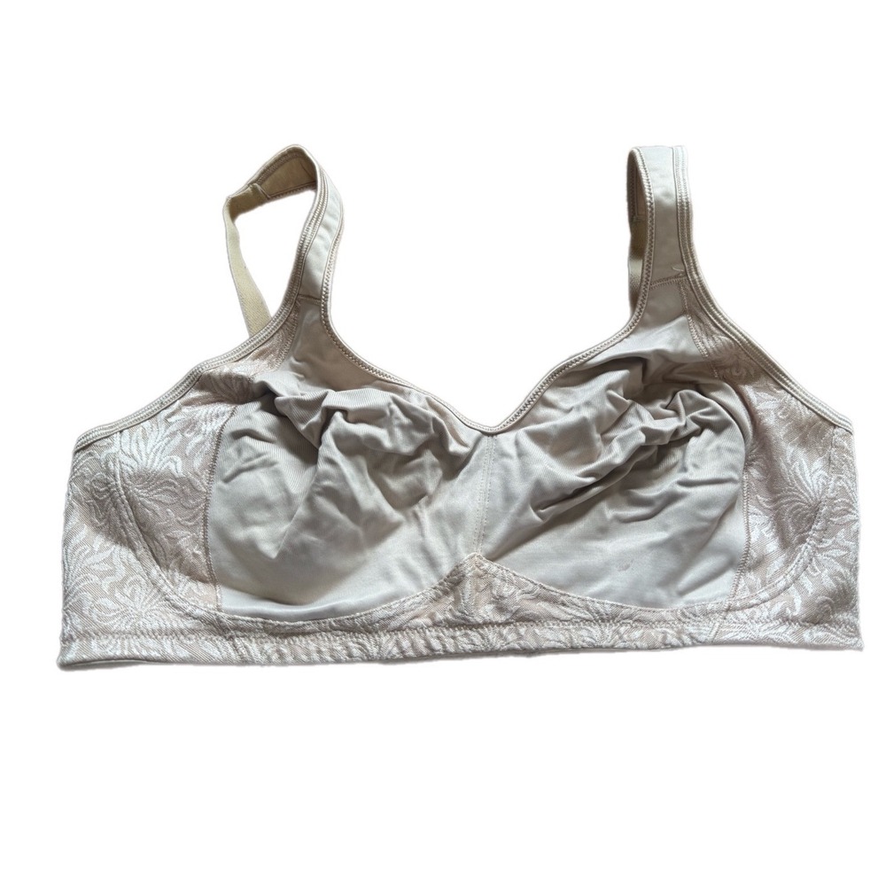 Playtex 18 Hour Bra Women 38D Nude Good Wireless Floral Lace 4049